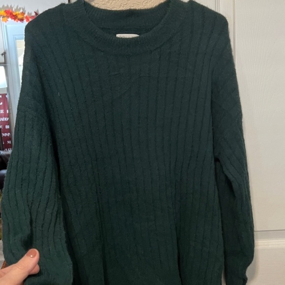 Aerie Teal Ribbed Crew Neck Sweater - Picture 2 of 5